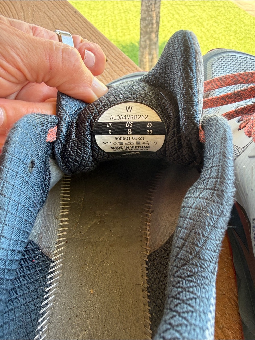 Altra Gray and Red Women's Trail Running Shoes - Picture 6 of 14